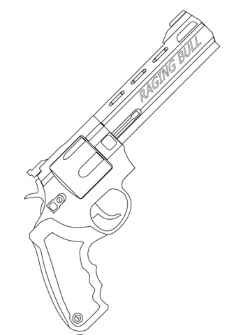 Raging Bull Revolver Coloring Page